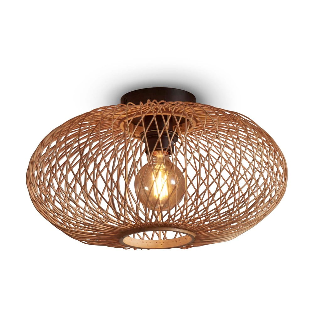 Bronzszínű mennyezeti lámpa bambusz búrával ø 40 cm cango – good&mojo