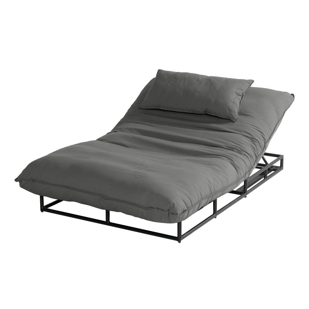 Sötétszürke fém-párnázott kerti napozóágy Emma – Hartman