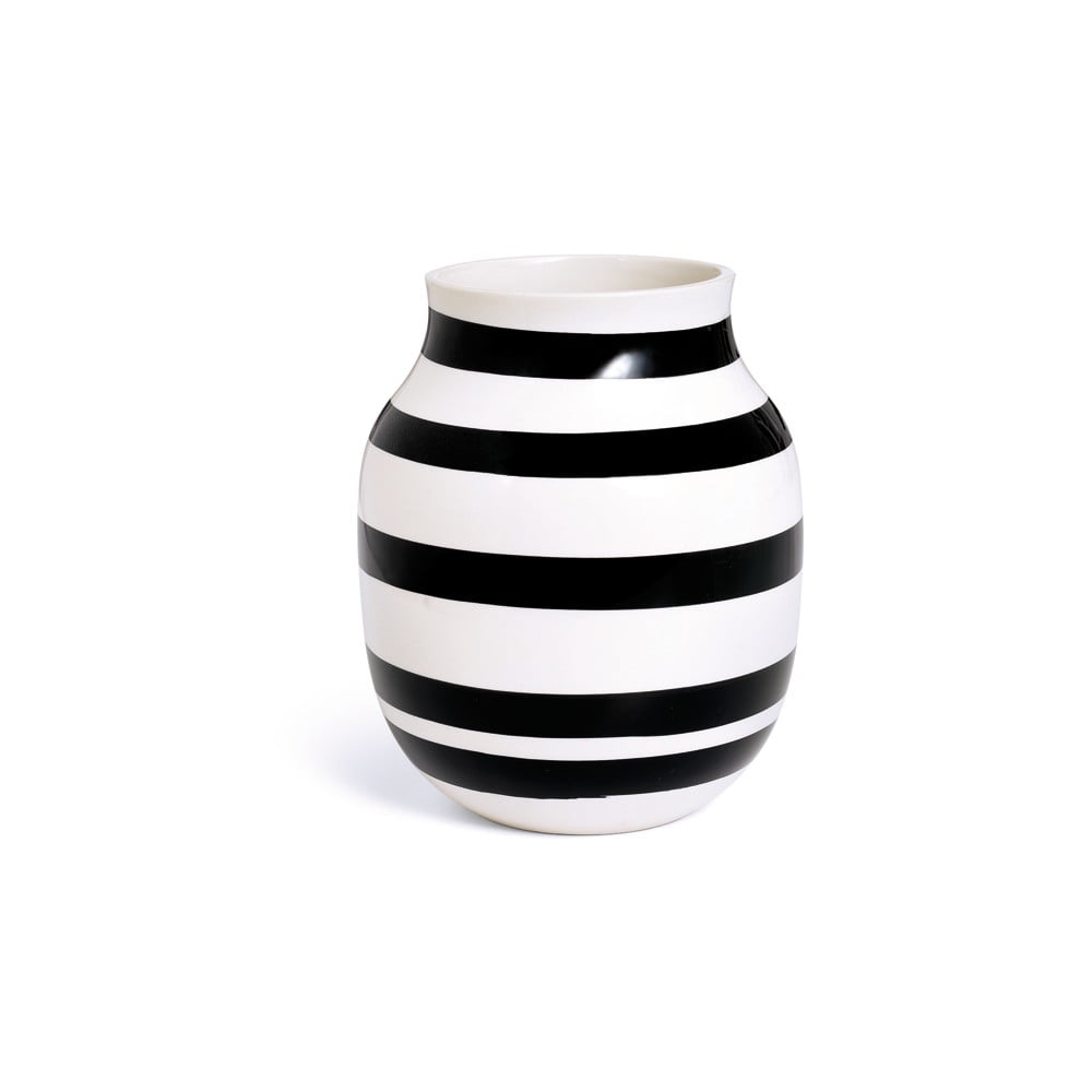 Omaggio fekete-fehér agyagkerámia váza, magasság 20 cm - Kähler Design