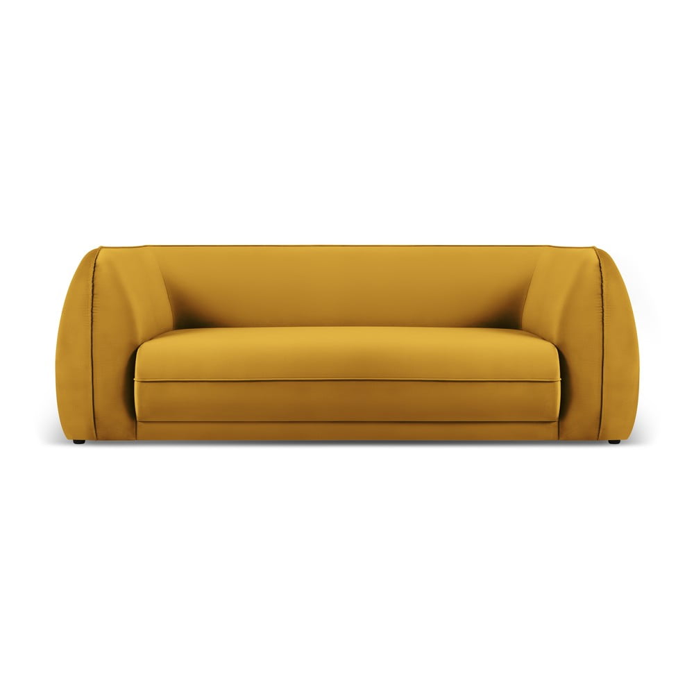 Sárga bársony kanapé 225 cm lando – micadoni home