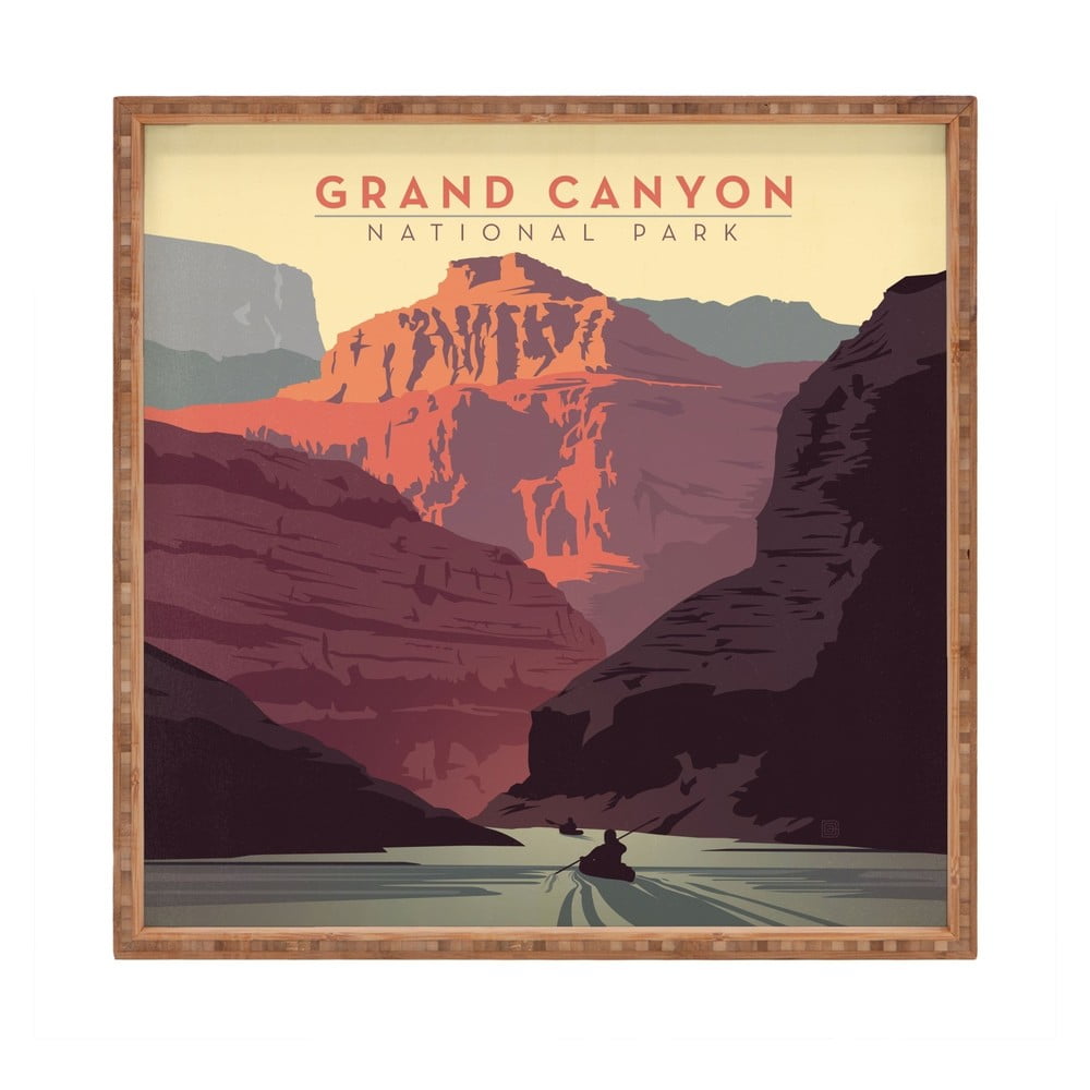 Grand Canyon dekoratív fatálca, 40 x 40 cm